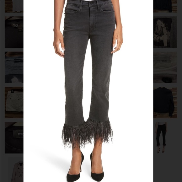 frame feather jeans